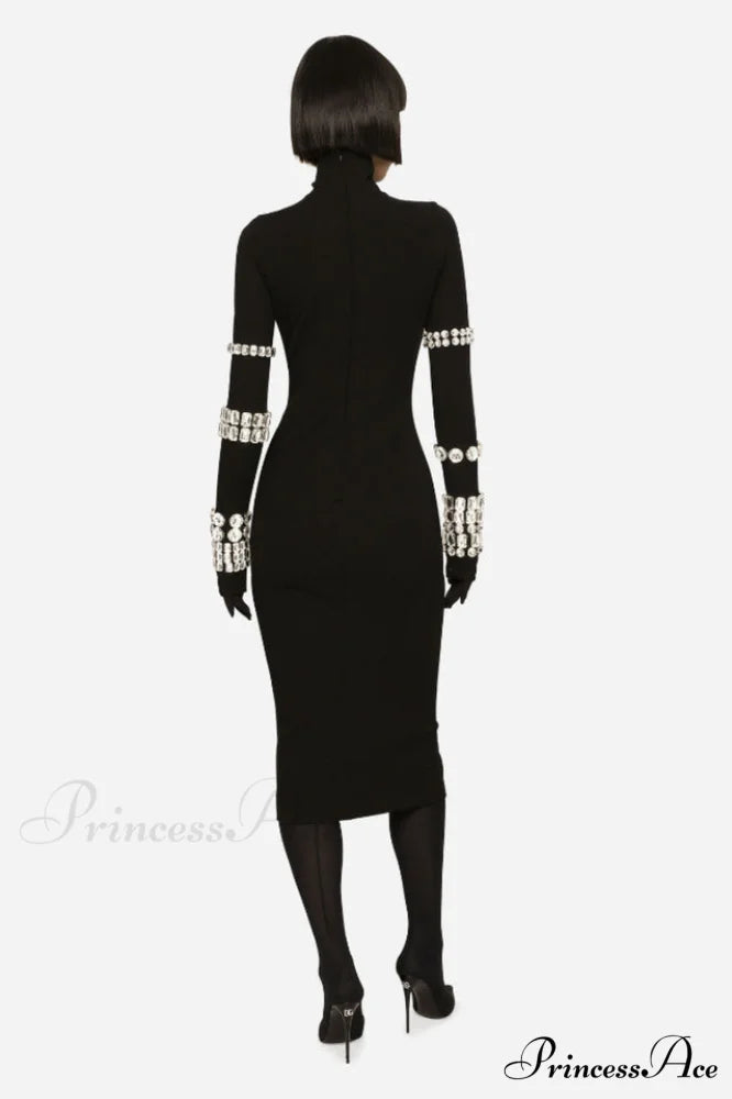 Kris Rhinestone Stylish Bodycon Dress