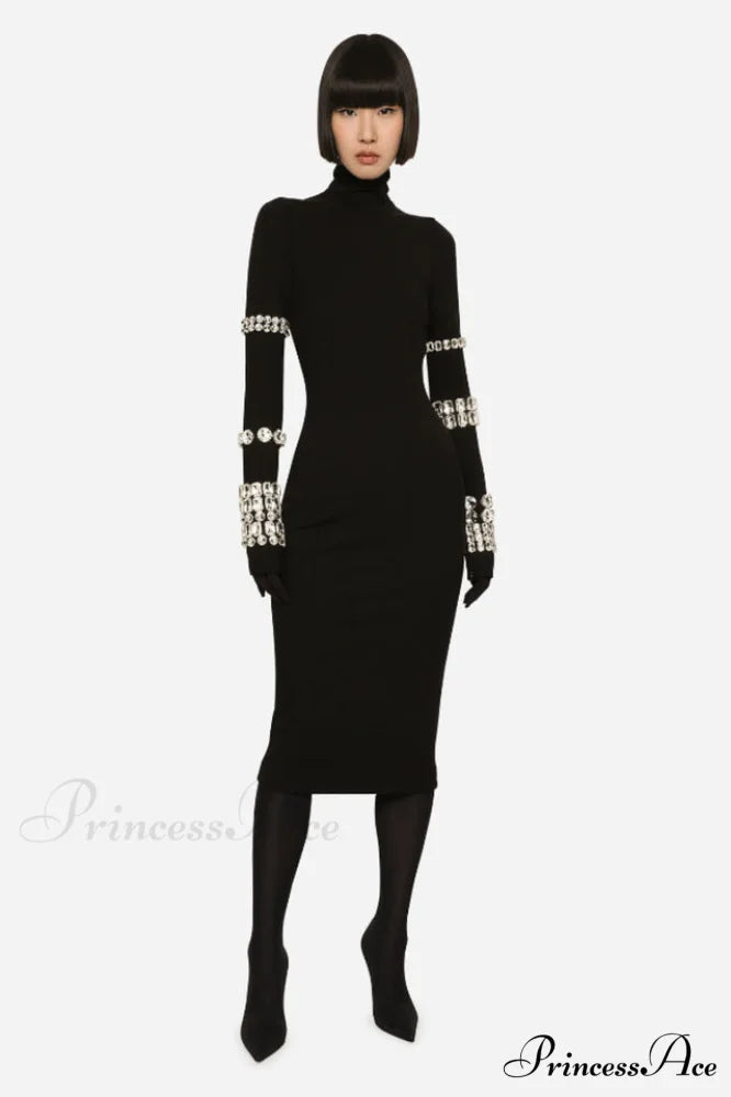 Kris Rhinestone Stylish Bodycon Dress