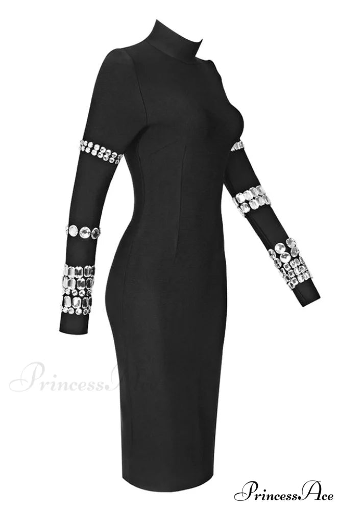 Kris Rhinestone Stylish Bodycon Dress