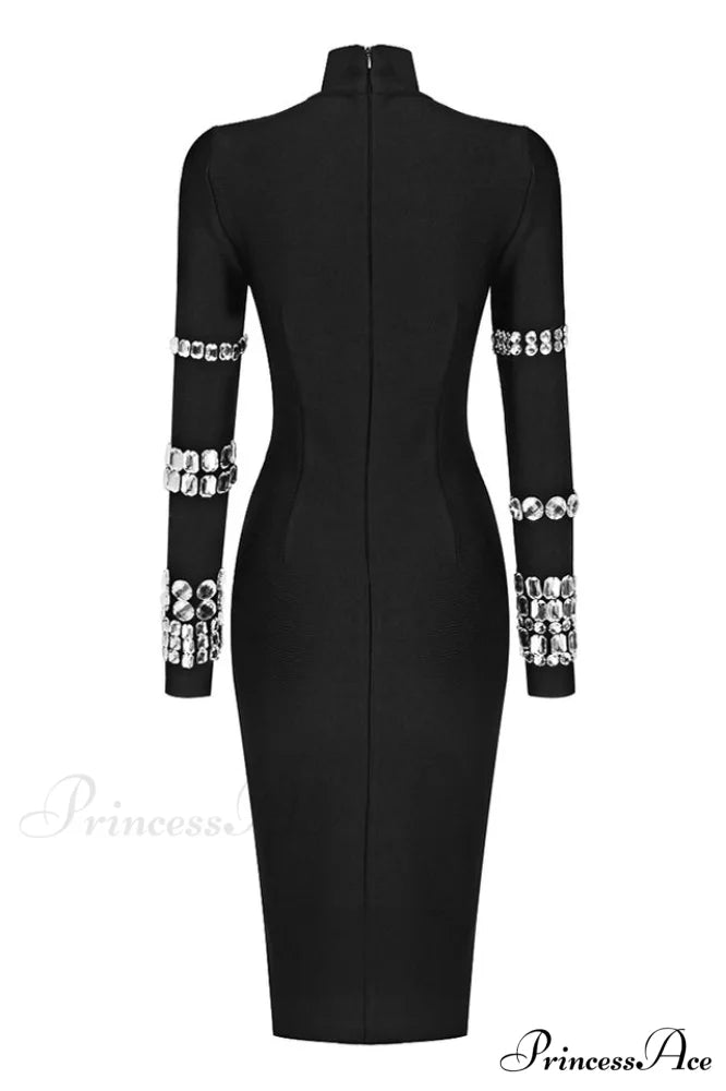 Kris Rhinestone Stylish Bodycon Dress