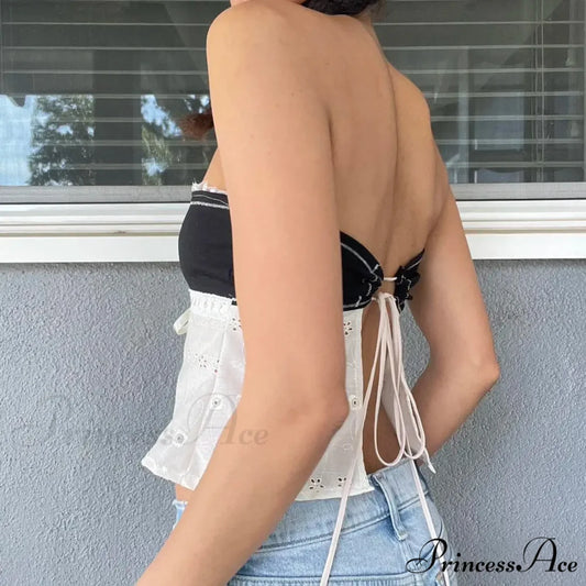 Lace Patchwork Empty Crop Top croptop-250223