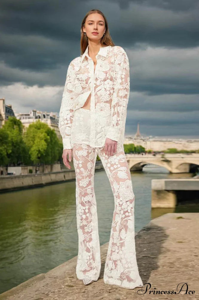 Lace Top Stylish & Pants Set