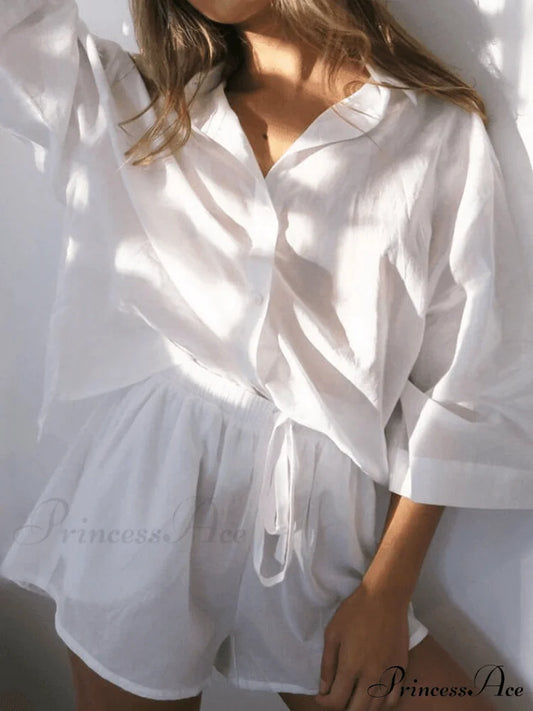 Lace Up Buttoned Trendy Denim Bandeau Top White / S