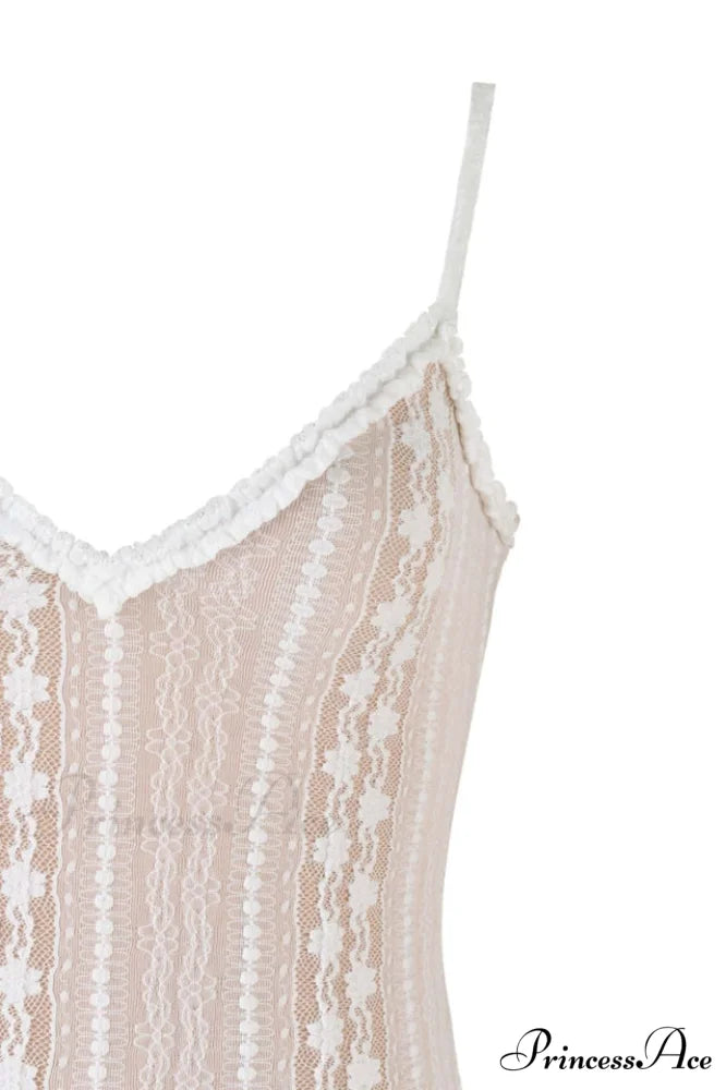 Lace V Neck Charming Slit Two-Piece Dress