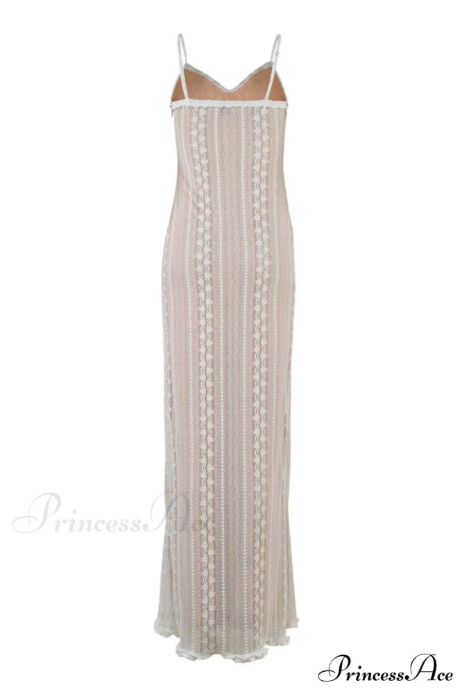 Lace V Neck Charming Slit Two-Piece Dress