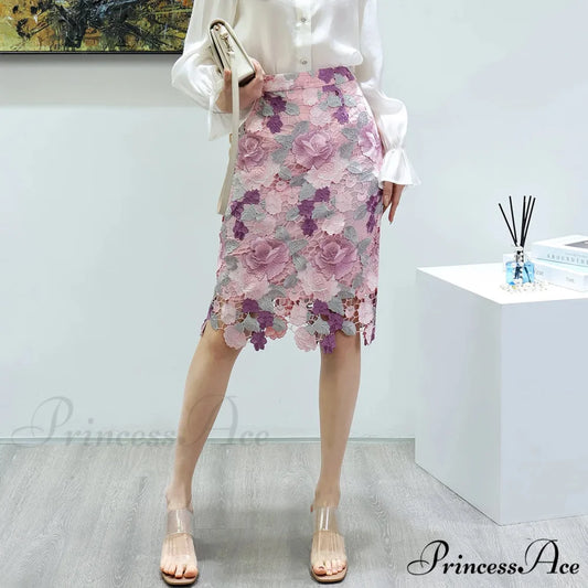 Lacy Flower Slim Skirt for Women skirt-250126