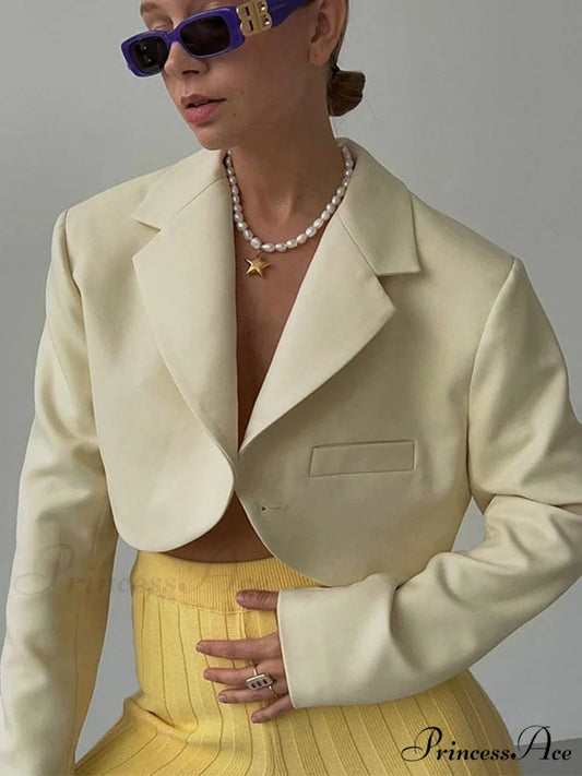 Ladies Slim Cropped Blazer Coat