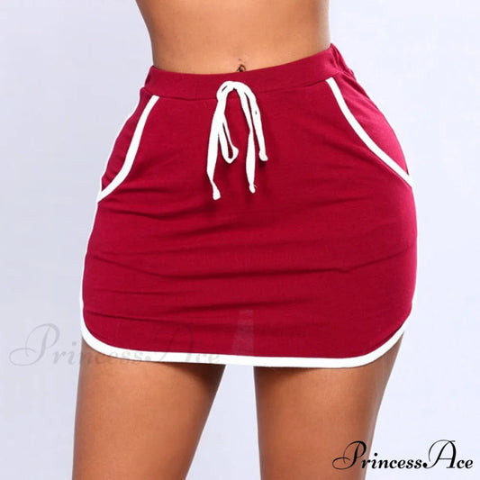 Ladies Sport Style Sexy Skirt RED / S