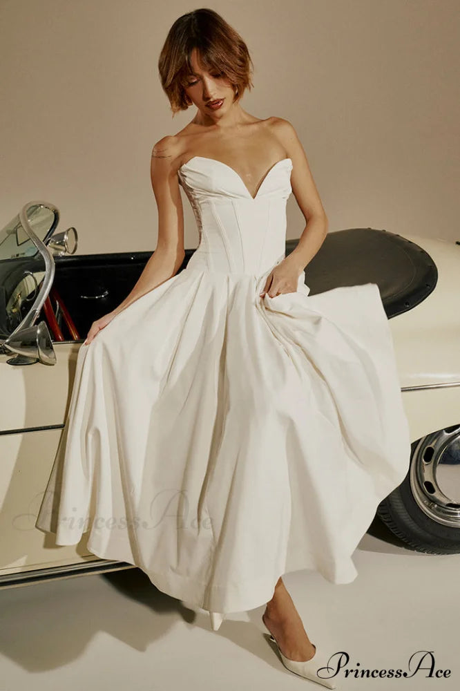 Lady Black Stylish Strapless Midi Dress