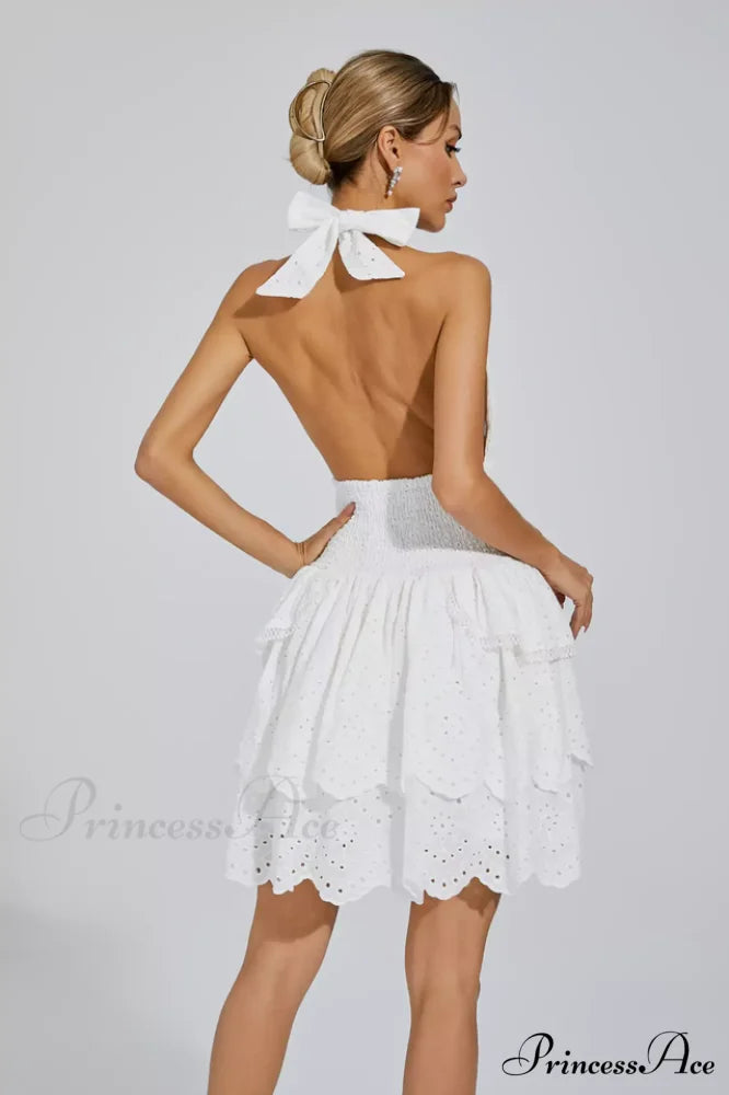 Landry Black Stylish V-neck Halter Dress