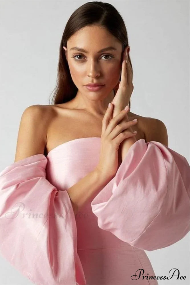 Lantern Sleeves Off Charming Shoulder Mini Dress