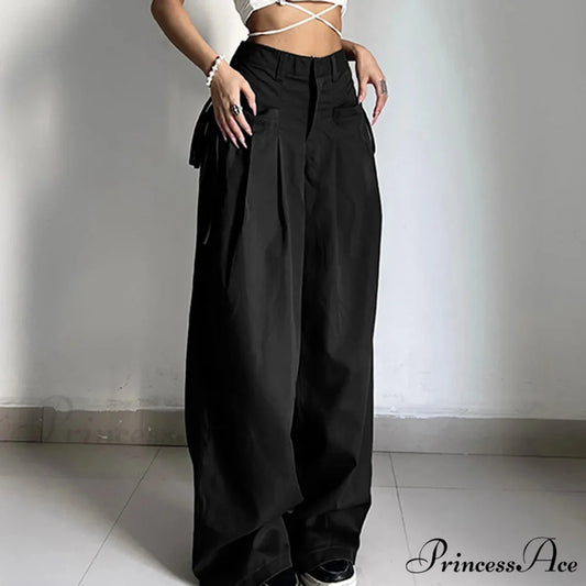 Large All-Purpose Cargo Trousers Black / S pants-241228