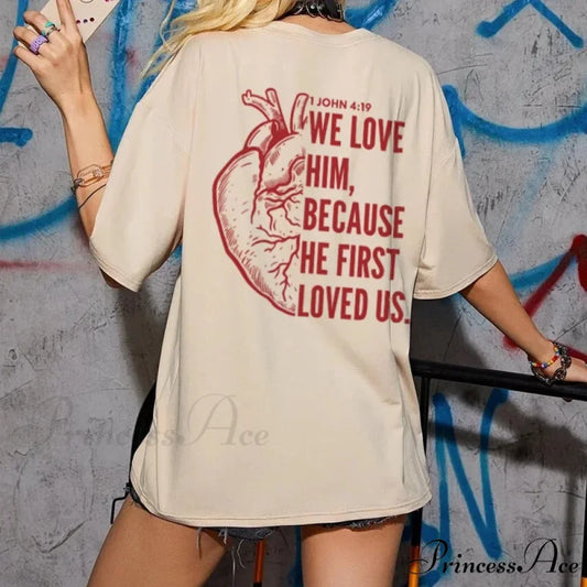 Large Bible Verse Rear Print T-shirt Khaki / S t-shirt-250223