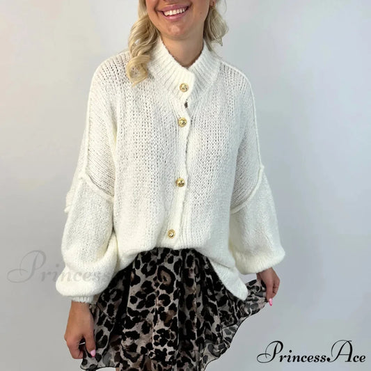 Large Button Up Bulky Knit Cardigan cardigans-241228