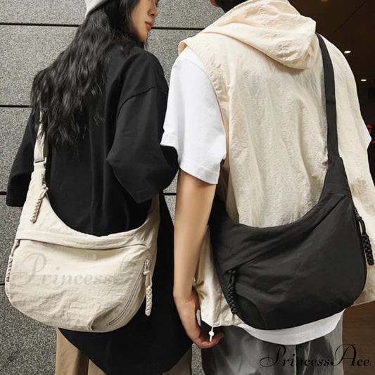 Large Capacity Nylon Crossbody Messenger Beige crossbody-250126