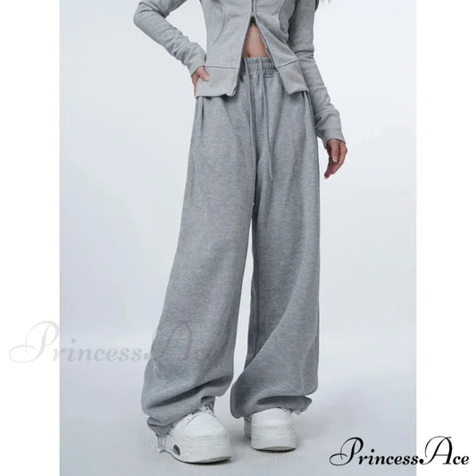 Large Grey 2000s Women Sweatpants Trousers pants-241228