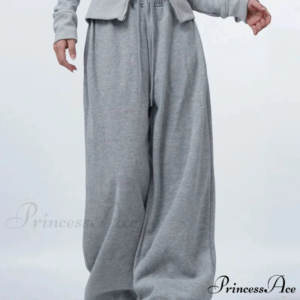 Large Grey 2000s Women Sweatpants Trousers pants-241228