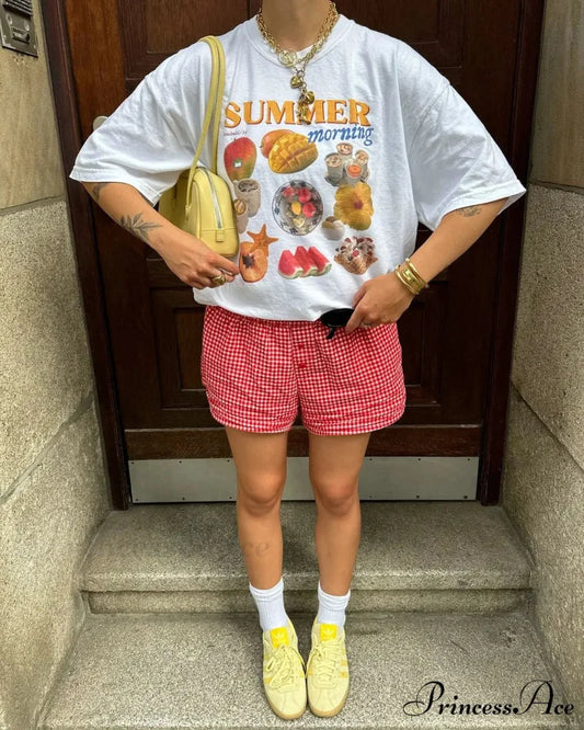 Large Harajuku Adorable Fruits T-shirt white1 / S t-shirt-250223