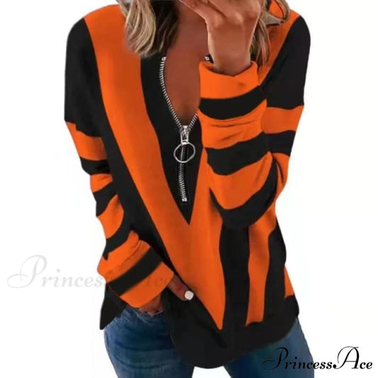 Large Loose Zipper Sexy Printed Vintage T Shirts Yellow / S