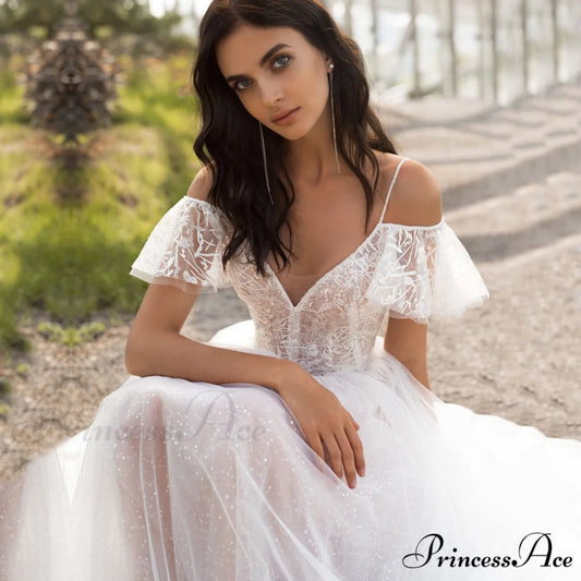 Large Size Lace Thin Strap Wedding Gown weddingdress-250223