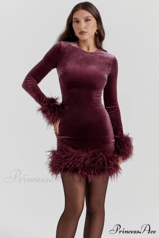 Lavinia Mulberry Stylish Velvet Mini Dress
