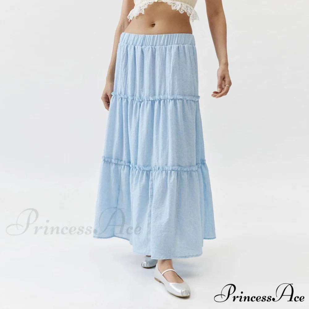 Layered Bohemian Ruffle Edge Skirt skirts-250223
