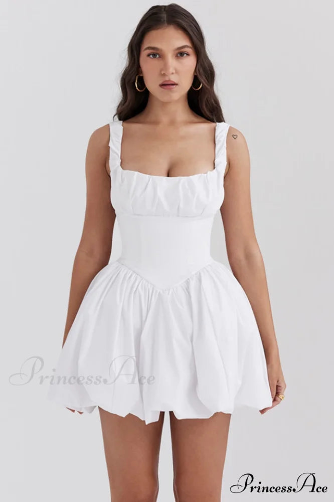 Le Puff Cotton Charming Tulle Mini Dress XS / White
