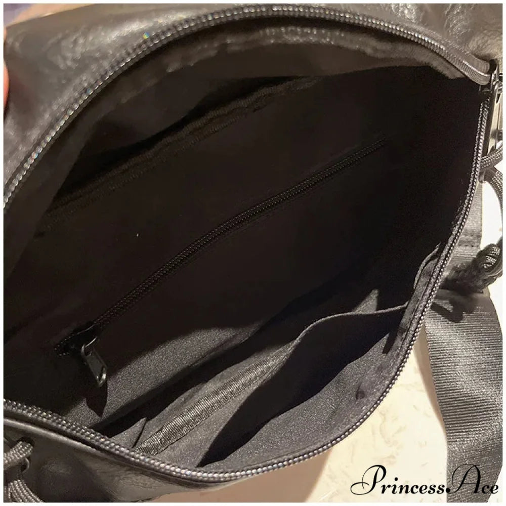 Leather Trunk Pouch for Women Crossbody Letters Black / 30x16x7cm crossbody-250126