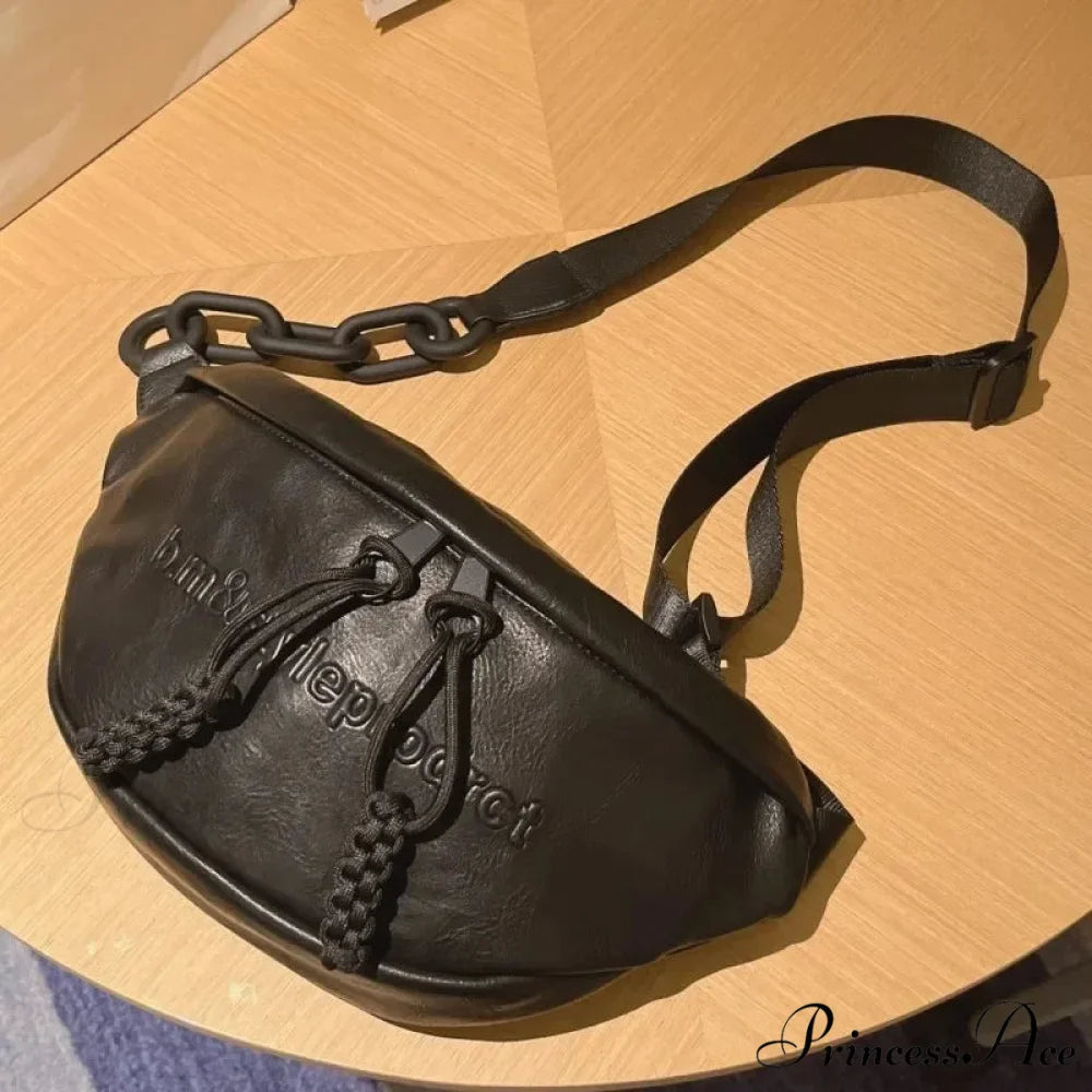 Leather Trunk Pouch for Women Crossbody Letters Black / 30x16x7cm crossbody-250126