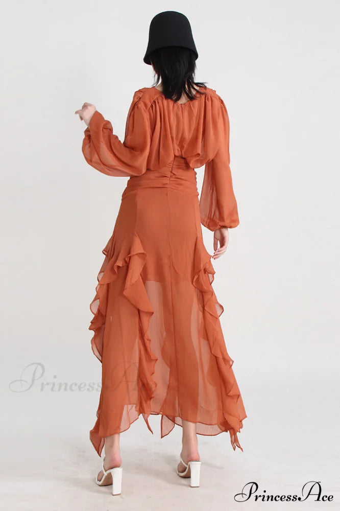 Leonie Ballon Stylish Sleeve Maxi Dress