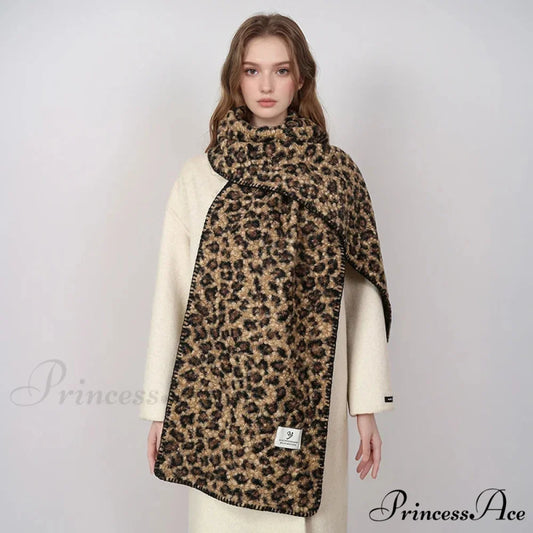 Leopard Pattern Cashmere Pashmina Scarf green scarf-241228