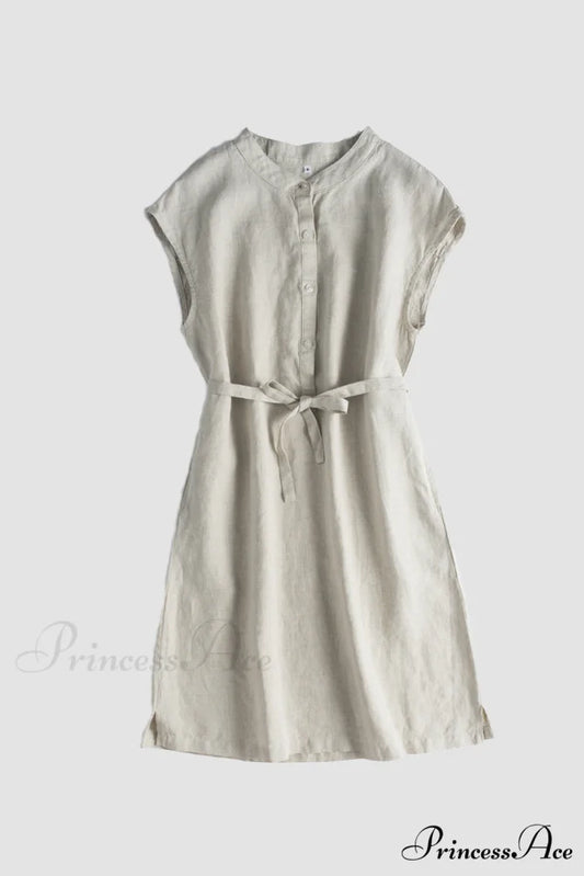 Linen Daisy Dress Sand / S