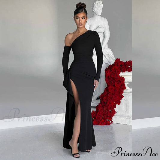 Londyn Formal High Charming Slit Convertible Dress BLACK / S