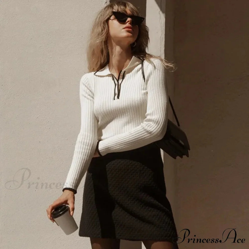 Long Sleeve Patchwork Multicolored Jumper swraters-241228