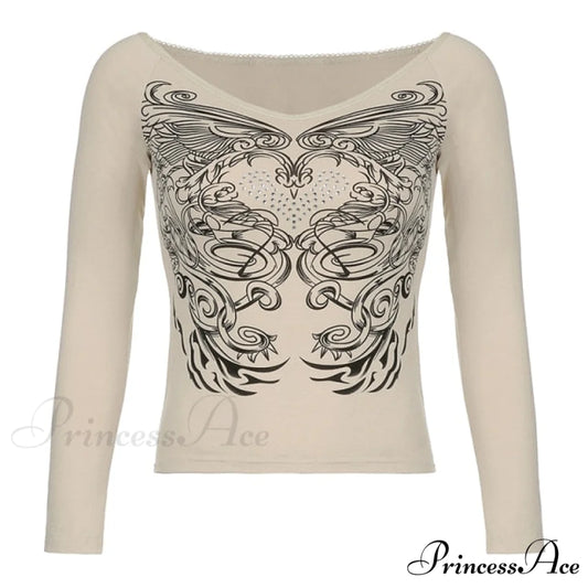 Long Sleeve Slim Fit Pullovers Tees white / S