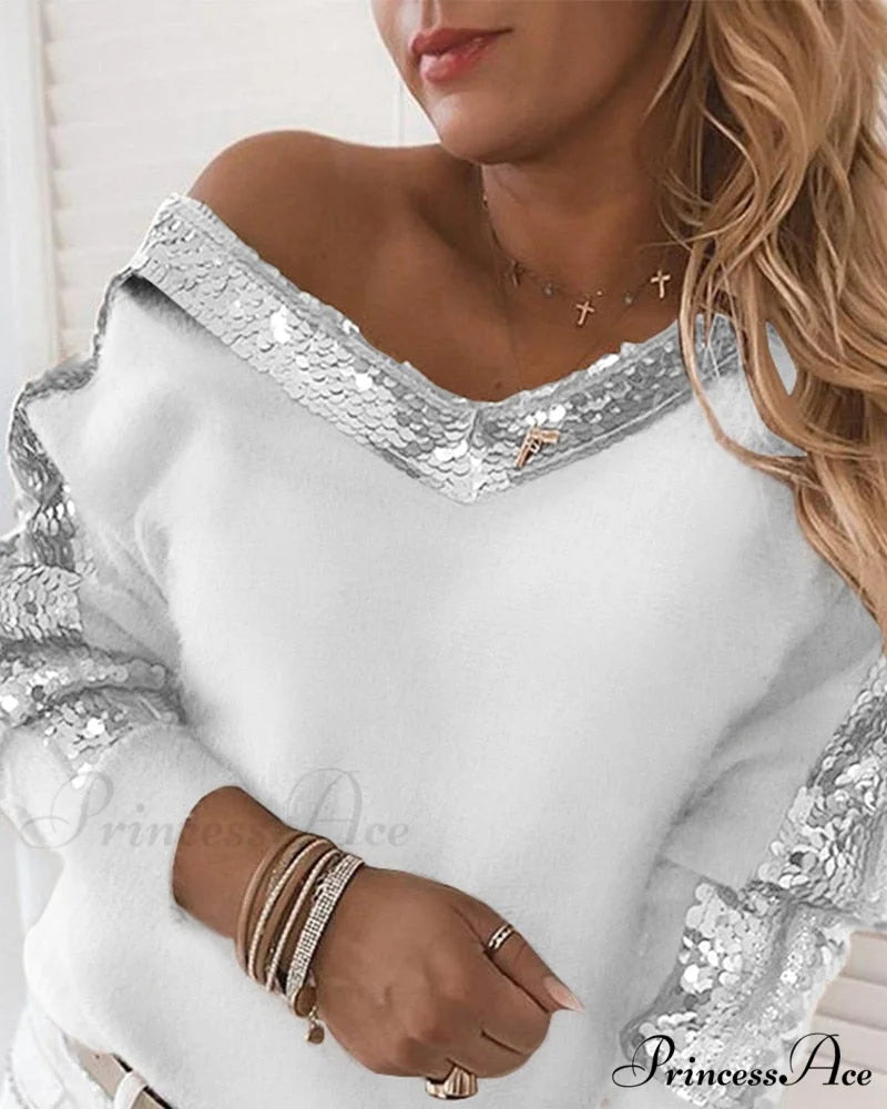Long Sleeve V Neck Casual Club Party Knitted Sweater