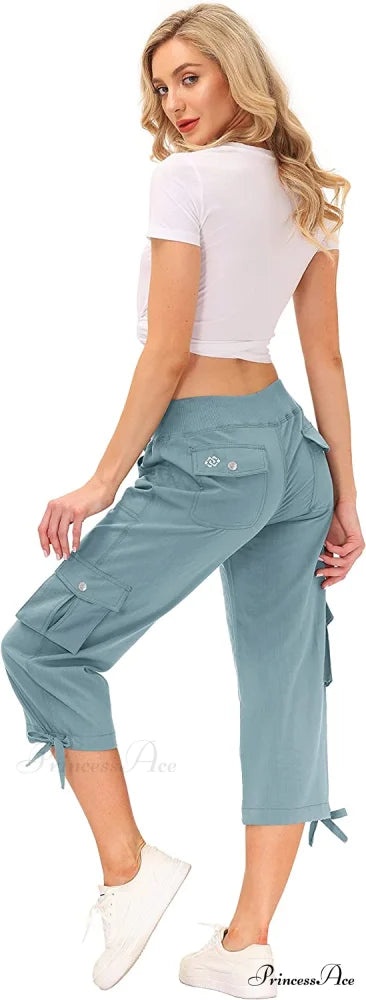 Loose Hiking Pants Lightweight Quick Dry Outdoor Cargo Capris
