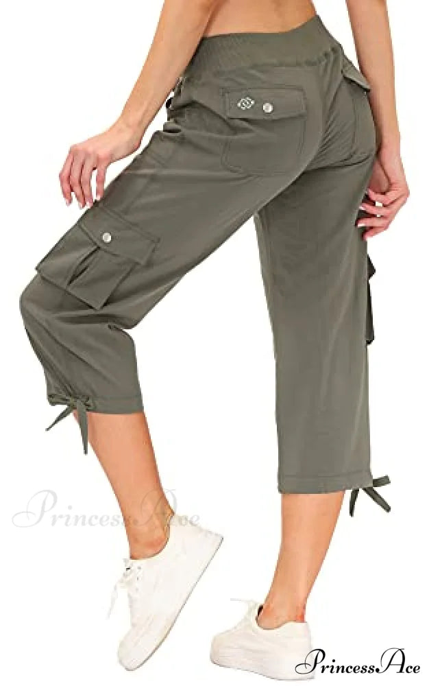Loose Hiking Pants Lightweight Quick Dry Outdoor Cargo Capris