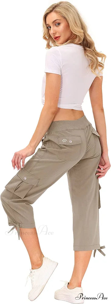 Loose Hiking Pants Lightweight Quick Dry Outdoor Cargo Capris