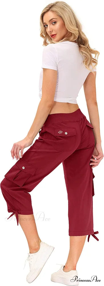 Loose Hiking Pants Lightweight Quick Dry Outdoor Cargo Capris