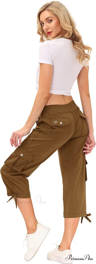 Loose Hiking Pants Lightweight Quick Dry Outdoor Cargo Capris