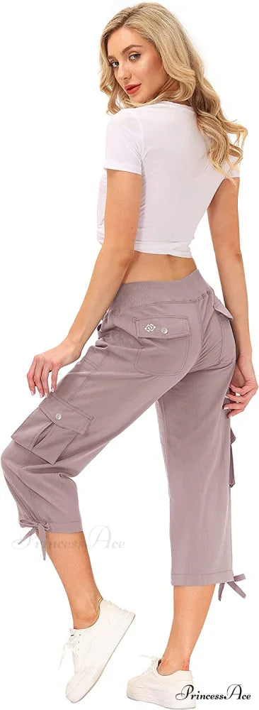 Loose Hiking Pants Lightweight Quick Dry Outdoor Cargo Capris