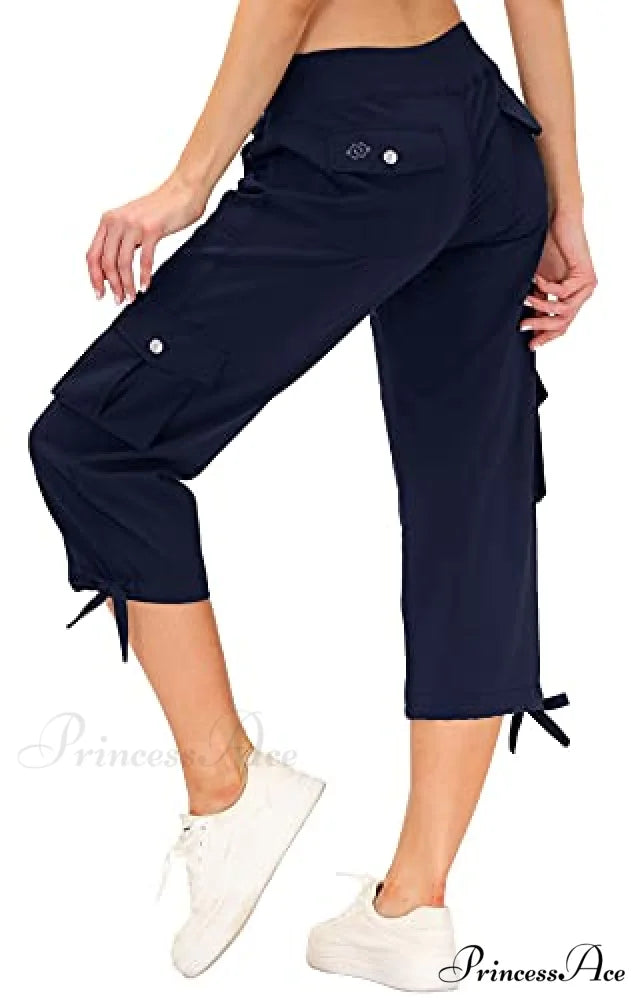 Loose Hiking Pants Lightweight Quick Dry Outdoor Cargo Capris