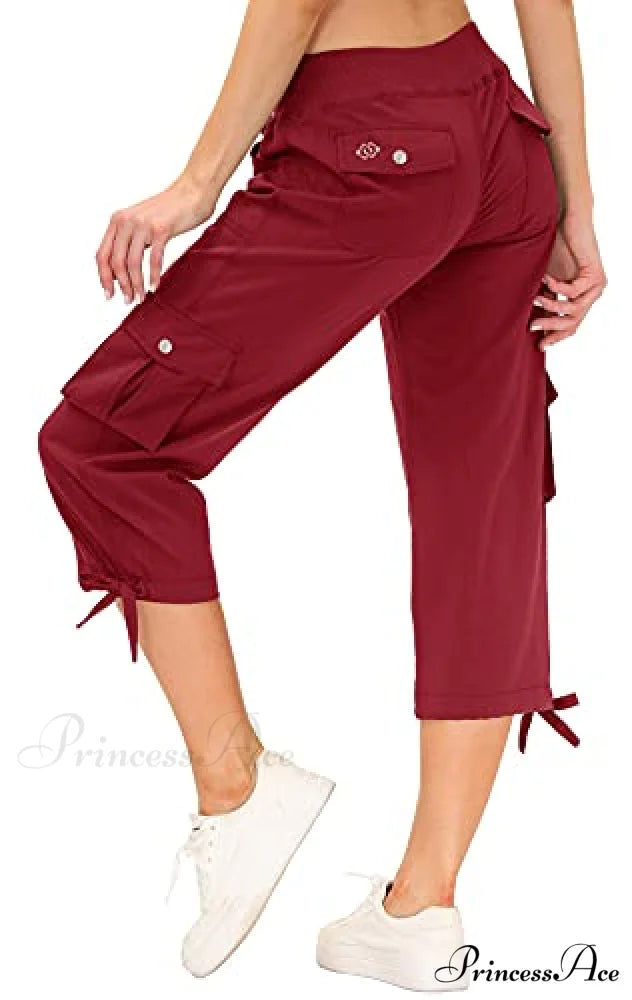 Loose Hiking Pants Lightweight Quick Dry Outdoor Cargo Capris