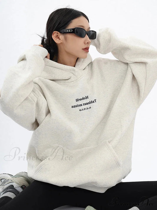 Loose Oversized Long Sleeve Fashion Comfortable Hoodie Thin / M
