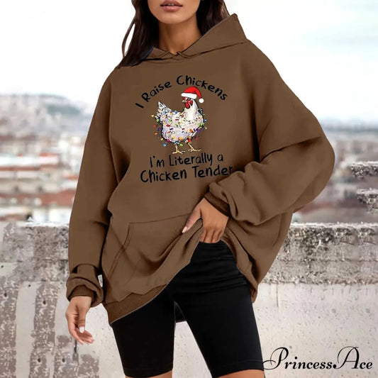 Loose Pullover Four Christmas Tree Crewneck New Autumn Christmas Hoodie Coffee-E / M Christmas Hoodies-L