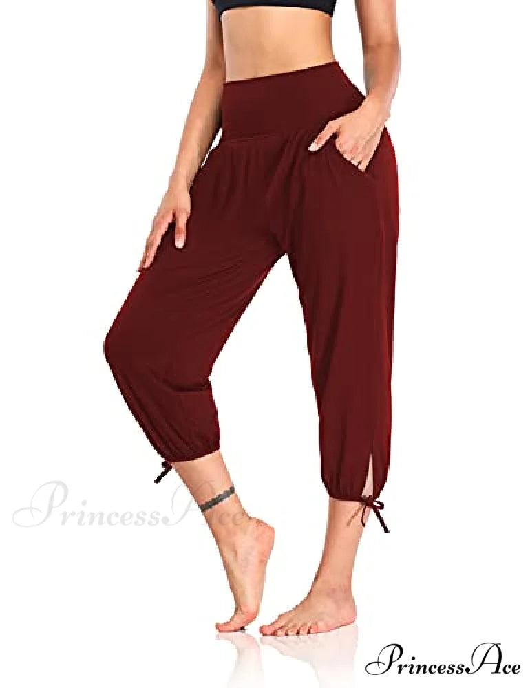 Loose Workout Sweatpants Comfy Lounge Joggers Capri Pants