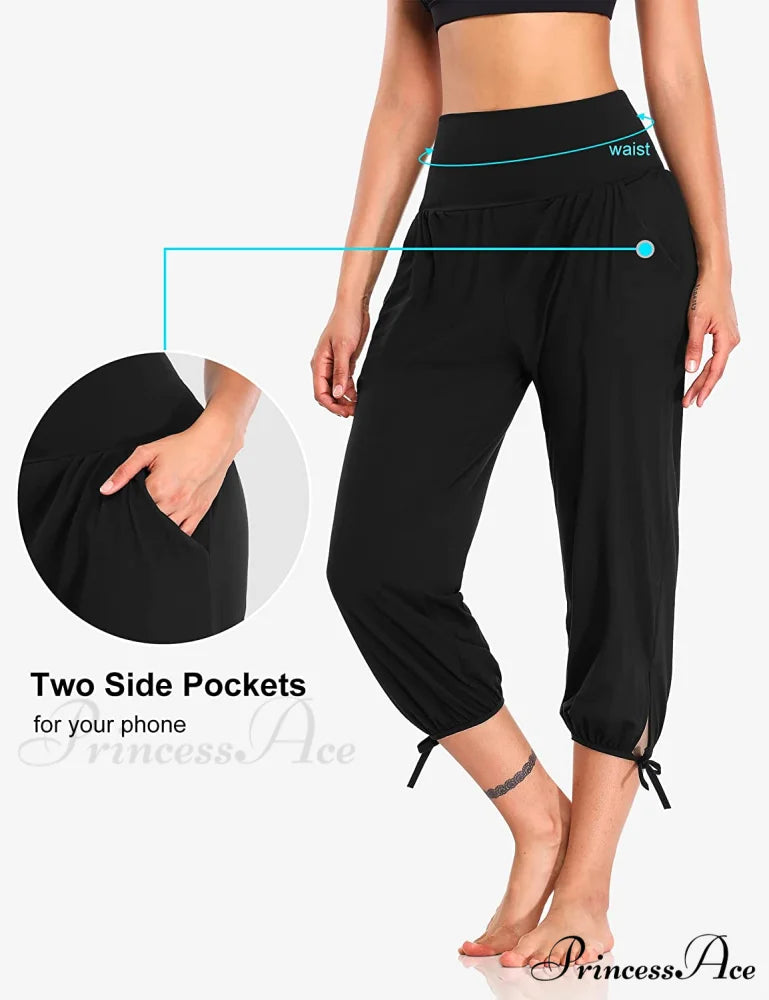 Loose Workout Sweatpants Comfy Lounge Joggers Capri Pants