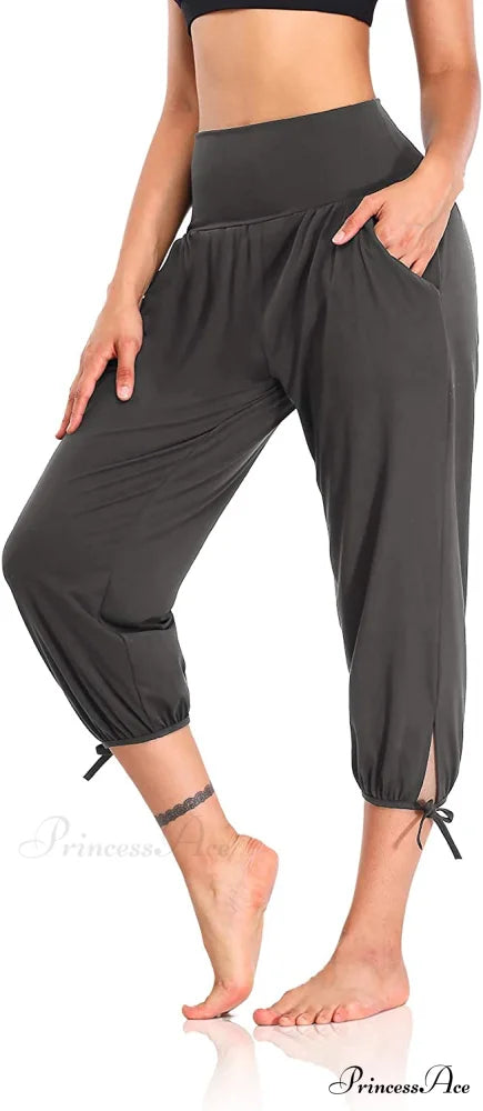 Loose Workout Sweatpants Comfy Lounge Joggers Capri Pants Dark Gray / X-Large