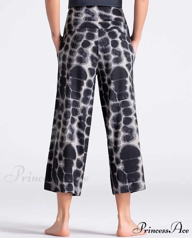 Lounge Yoga Capris Pants High Waist Workout Flare Crop Pants